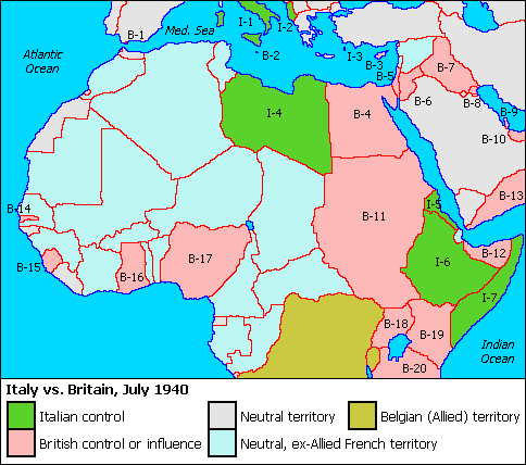 The Mediterranean and Northern Africa Region, July 1940