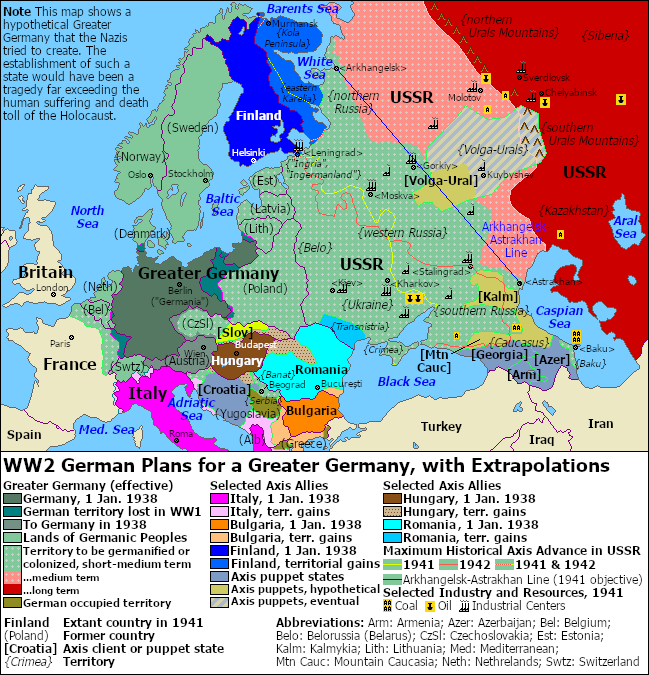 Greater Germany: A map of a hypothetical Greater Germany 