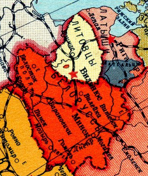 Excerpt Map, Ethnic Groups in Belorussian SSR