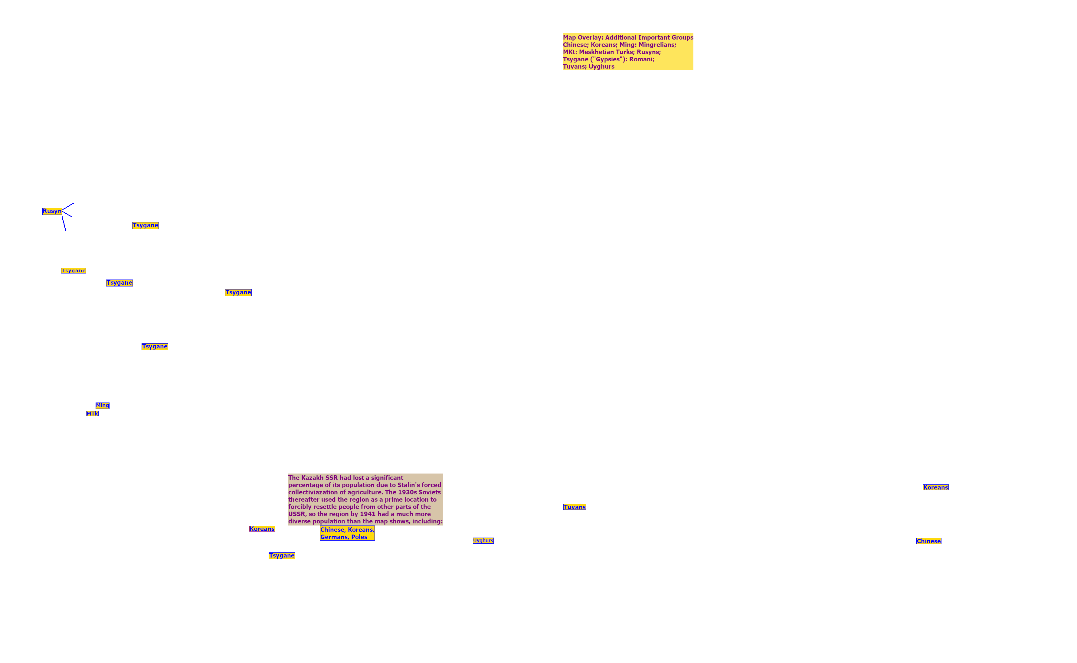Large Overlay 1941 Map of Soviet Ethnic Groups