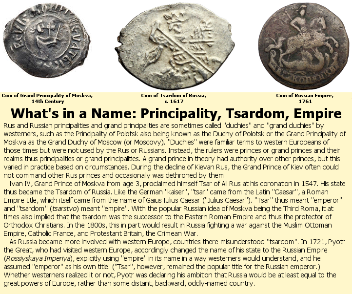 What's in a Name: Principality, Tsardom, Empire